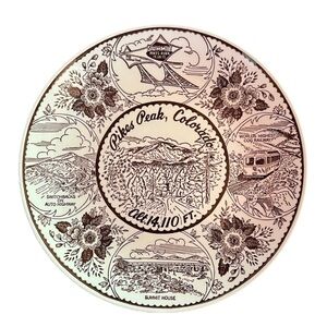 Pikes Peak Colorado 10” Vintage  Commemorative Collectors Plate Made In USA